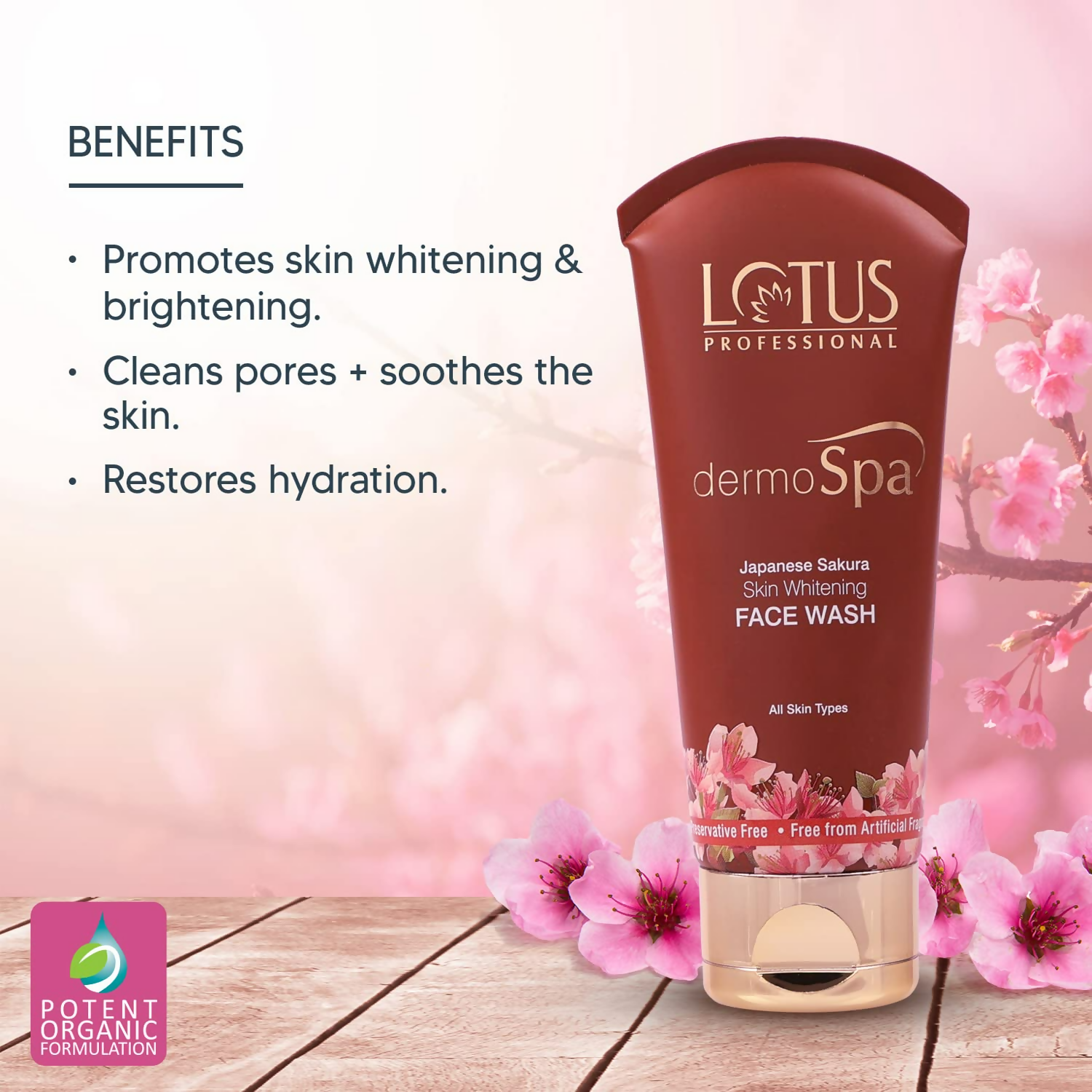Lotus Professional DermoSpa Japanese Sakura Skin Whitening Face Wash | Grocsy