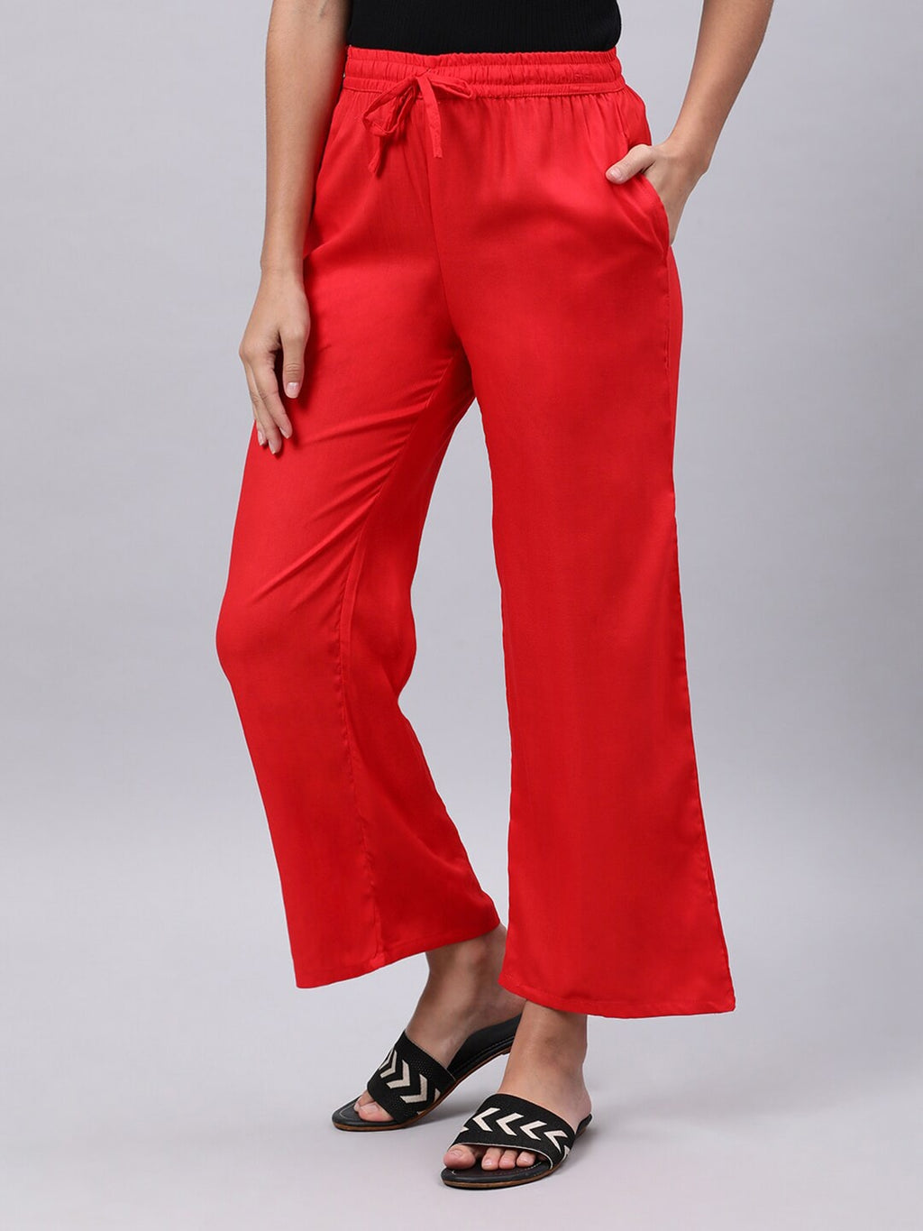 Souchii Red Liva Palazzos | Grocsy