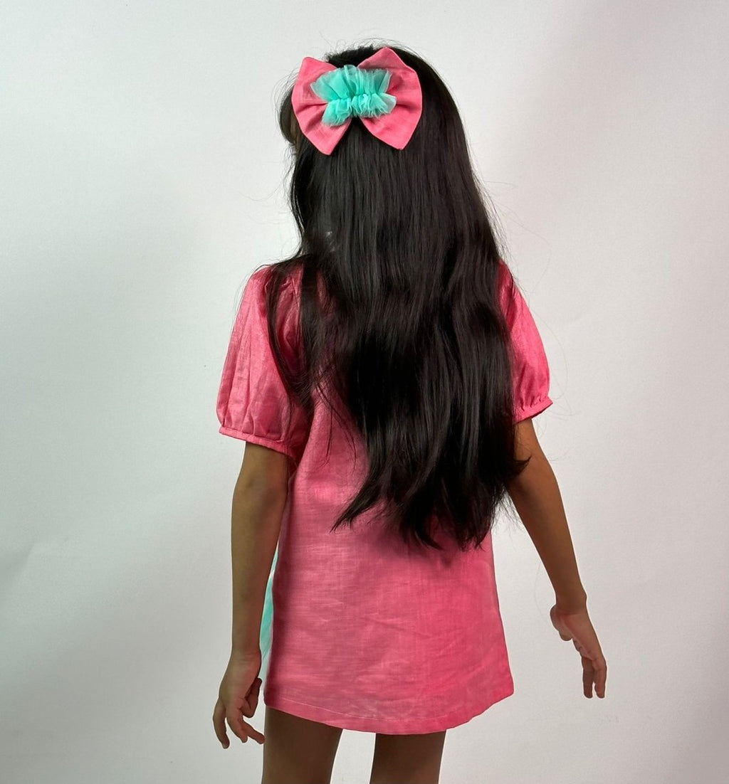 ArthLife Coral Pink Doll A-Line Dress | Grocsy