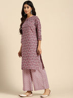 All About You Ethnic Motifs Printed Kurta with Palazzos | Grocsy