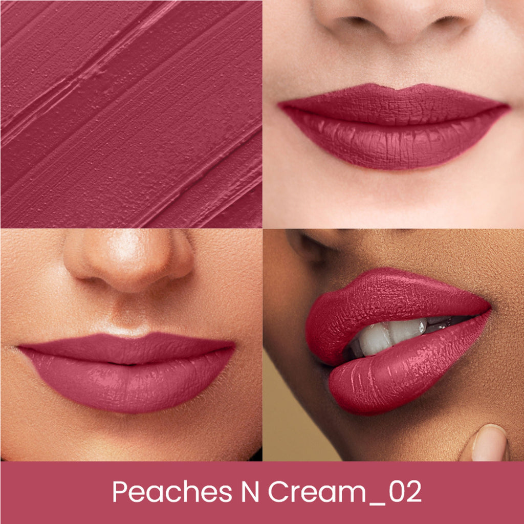 Swiss Beauty Lip Stain Matte Lipstick - 202 Peaches And Cream | Grocsy