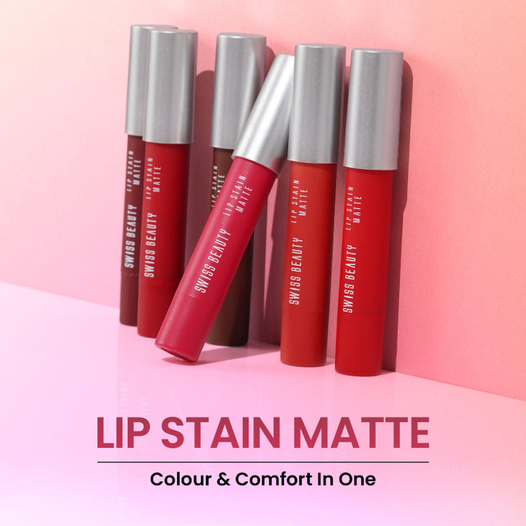Swiss Beauty Lip Stain Matte Lipstick - 203 Hazlenut | Grocsy