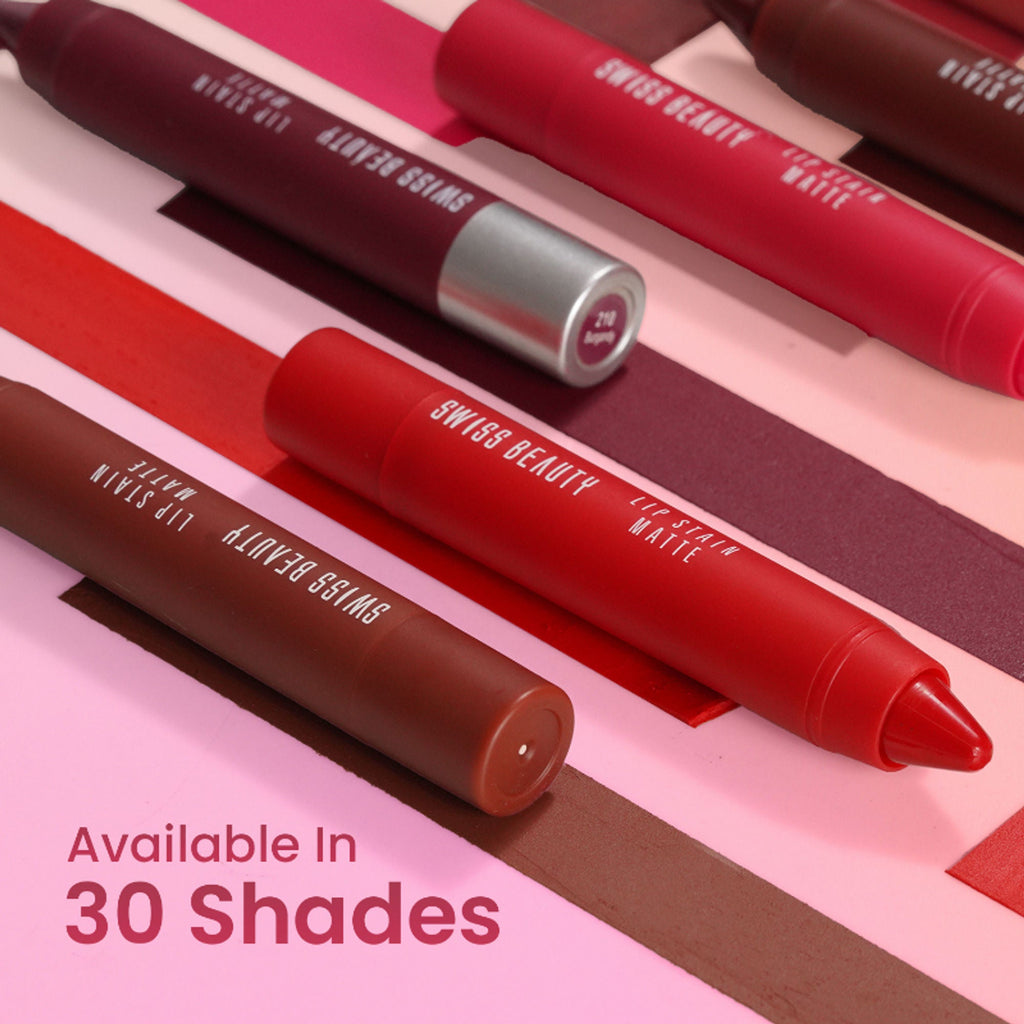 Swiss Beauty Lip Stain Matte Lipstick - 203 Hazlenut | Grocsy