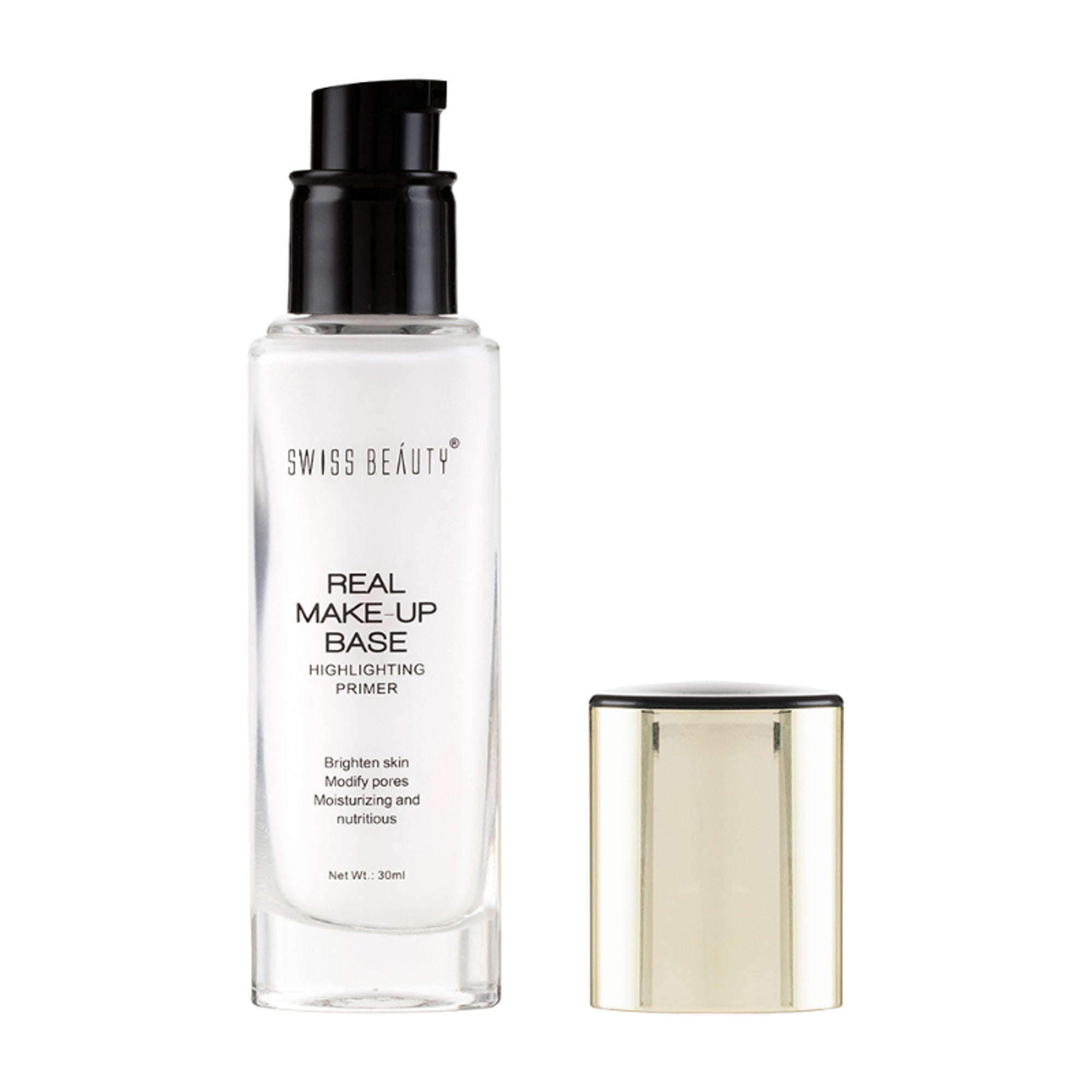 Swiss Beauty Real Make-Up Base Highlighting Primer , Brighten Skin , Modify Pore - 02 Golden Tint | Grocsy