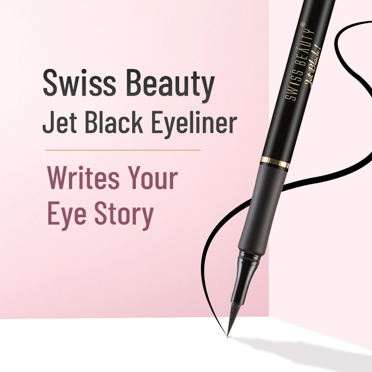 Swiss Beauty Bold Felt Tip Eyeliner - Jet Black | Grocsy
