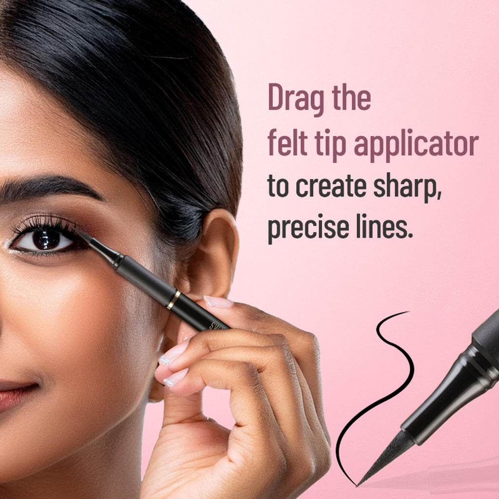 Swiss Beauty Bold Felt Tip Eyeliner - Jet Black | Grocsy
