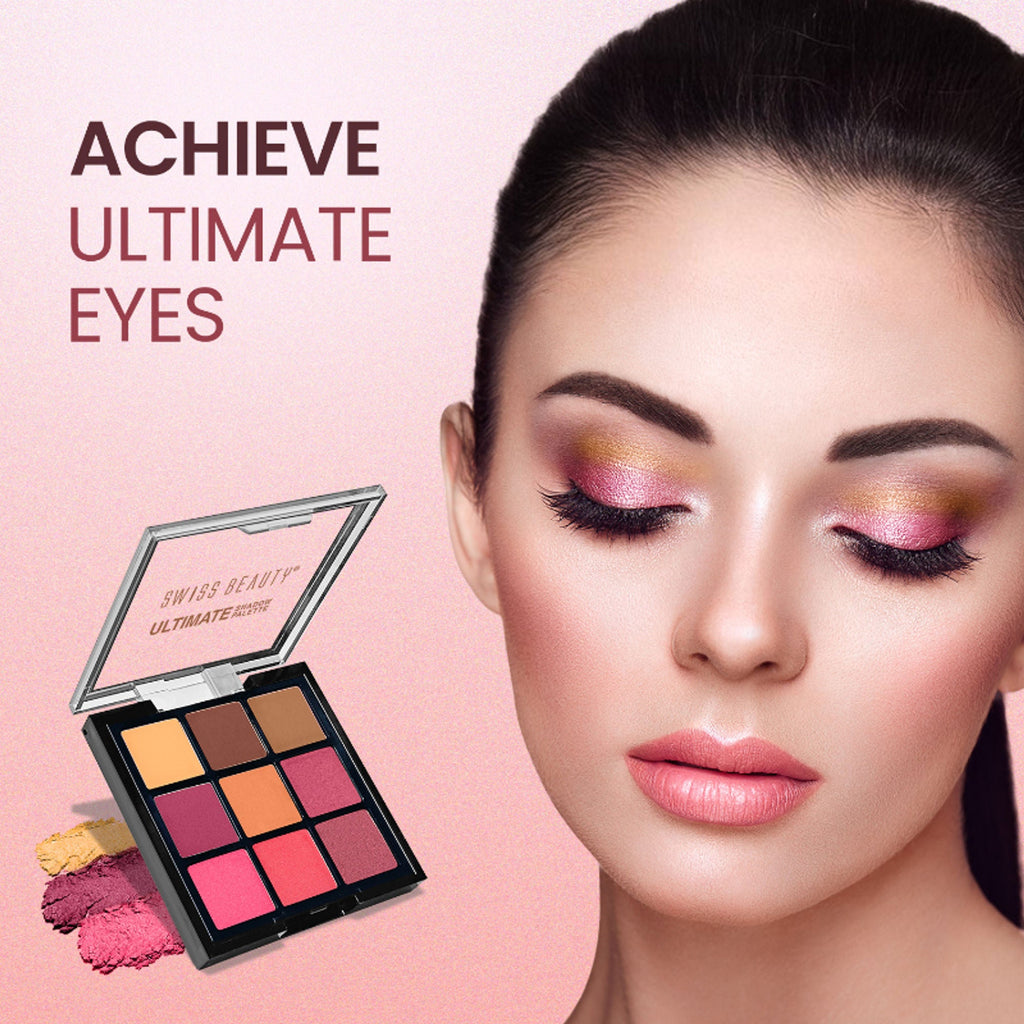 Swiss Beauty Ultimate 9 Pigmented Colors Eyeshadow Palette - 1 | Grocsy