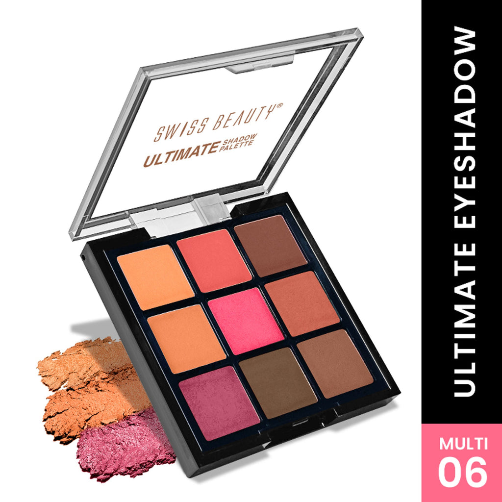 Swiss Beauty Ultimate 9 Pigmented Colors Eyeshadow Palette - 6 | Grocsy