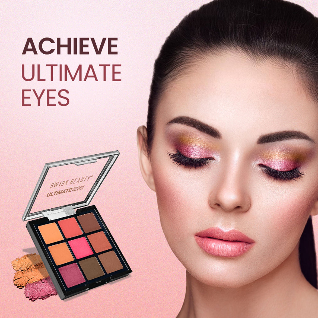 Swiss Beauty Ultimate 9 Pigmented Colors Eyeshadow Palette - 6 | Grocsy