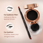 Swiss Beauty 3 In 1 Eyeliner, Eyebrow Filler and Kajal , 24-Hour Stay ,Waterproof - 02 Brown | Grocsy