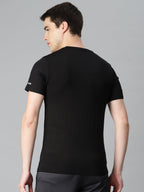 Alcis Men Typography Printed Anti Static Slim Fit Sports T-shirt | Grocsy