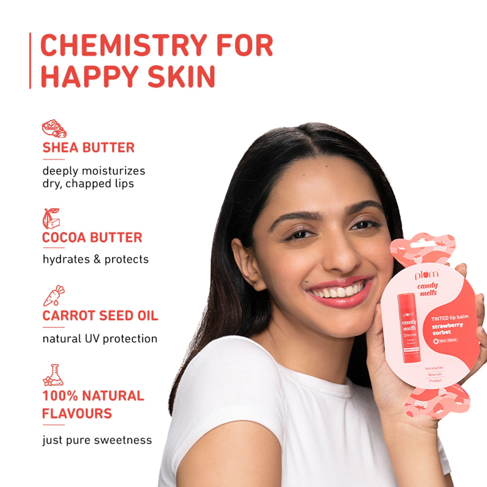 Plum Candy Melts Tinted Lip Balm - Strawberry Sorbet | Grocsy