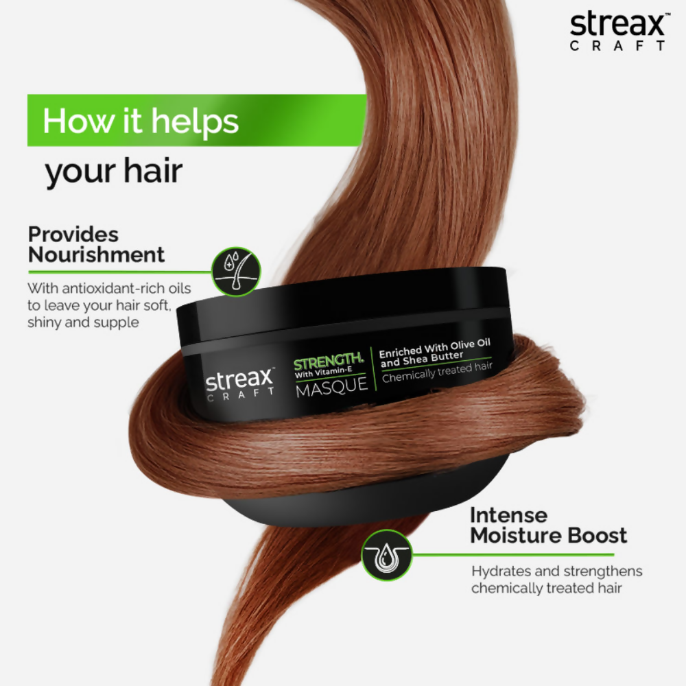 Streax Craft Strength Mask Hair Spa For Chemically Treated Hair Strength With Vitamin-E | Grocsy