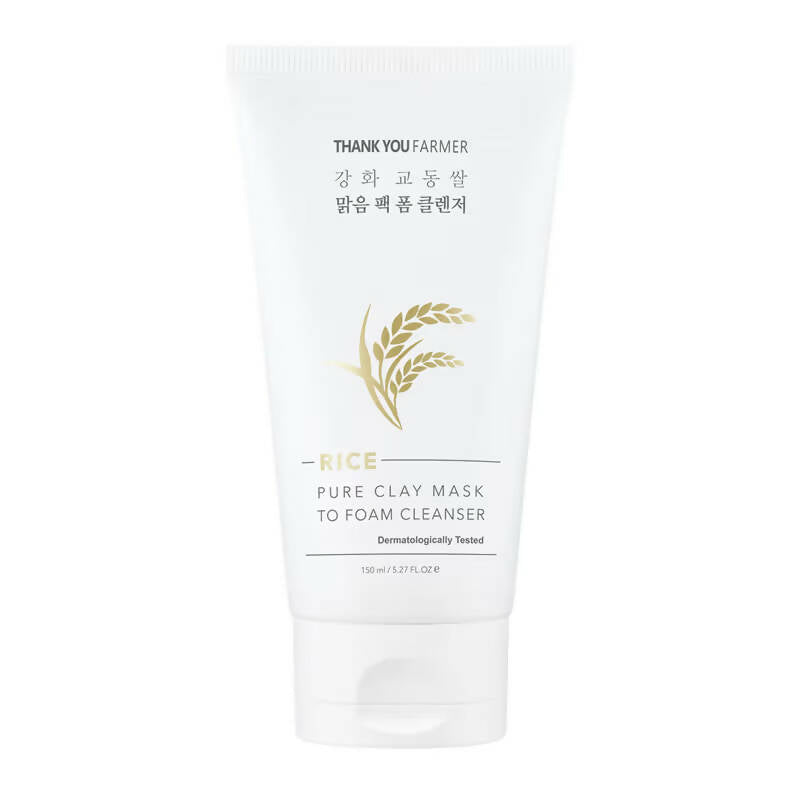 Thank You Farmer Rice Pure Clay Mask To Foam Cleanser | Grocsy