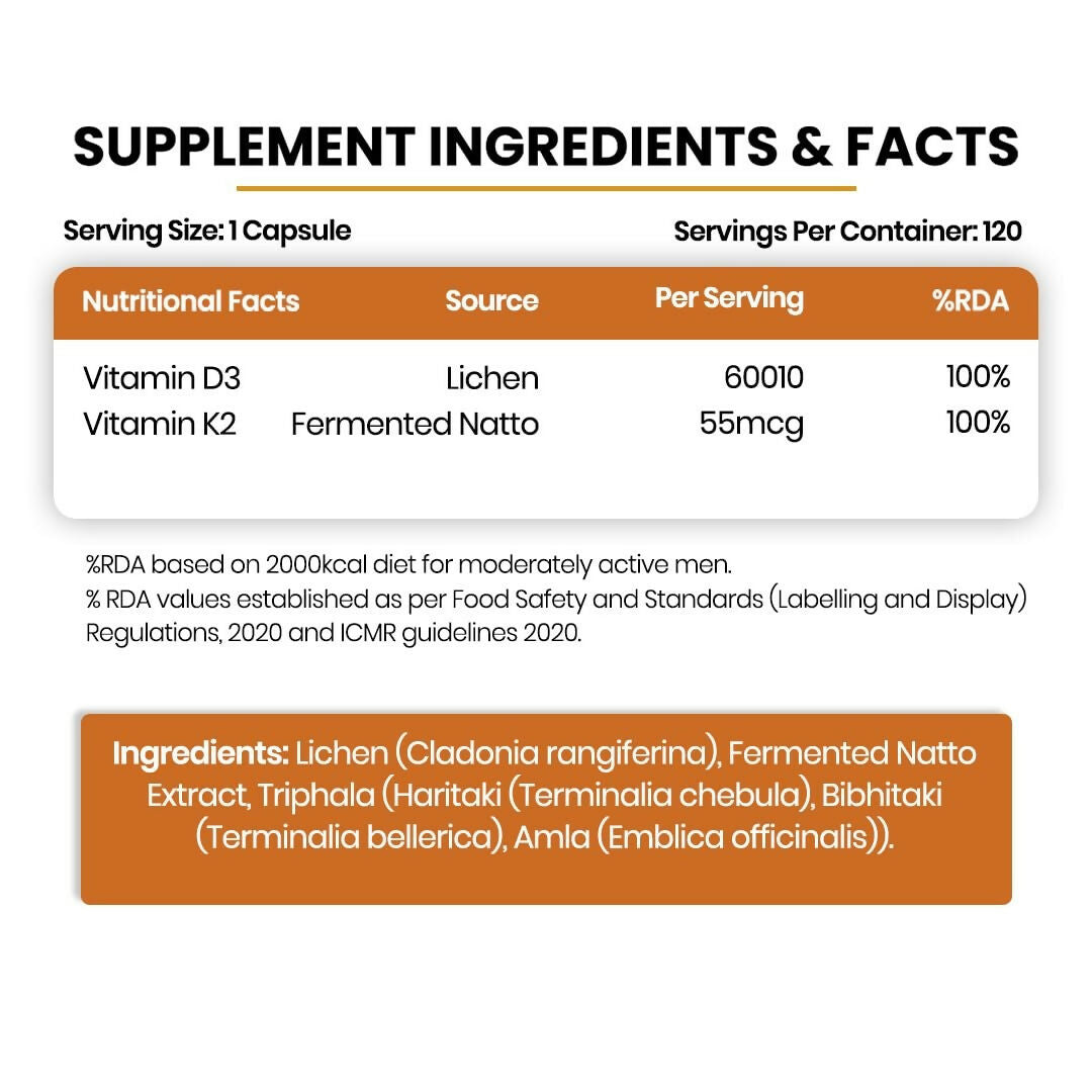 Himalayan Organics Vlado�s Plant Based 600iU Supplement Vitamin D3 + K2 | Grocsy