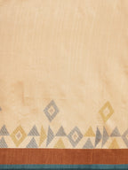 Saree Mall Beige & Brown Geometric Printed Taant Sarees | Grocsy