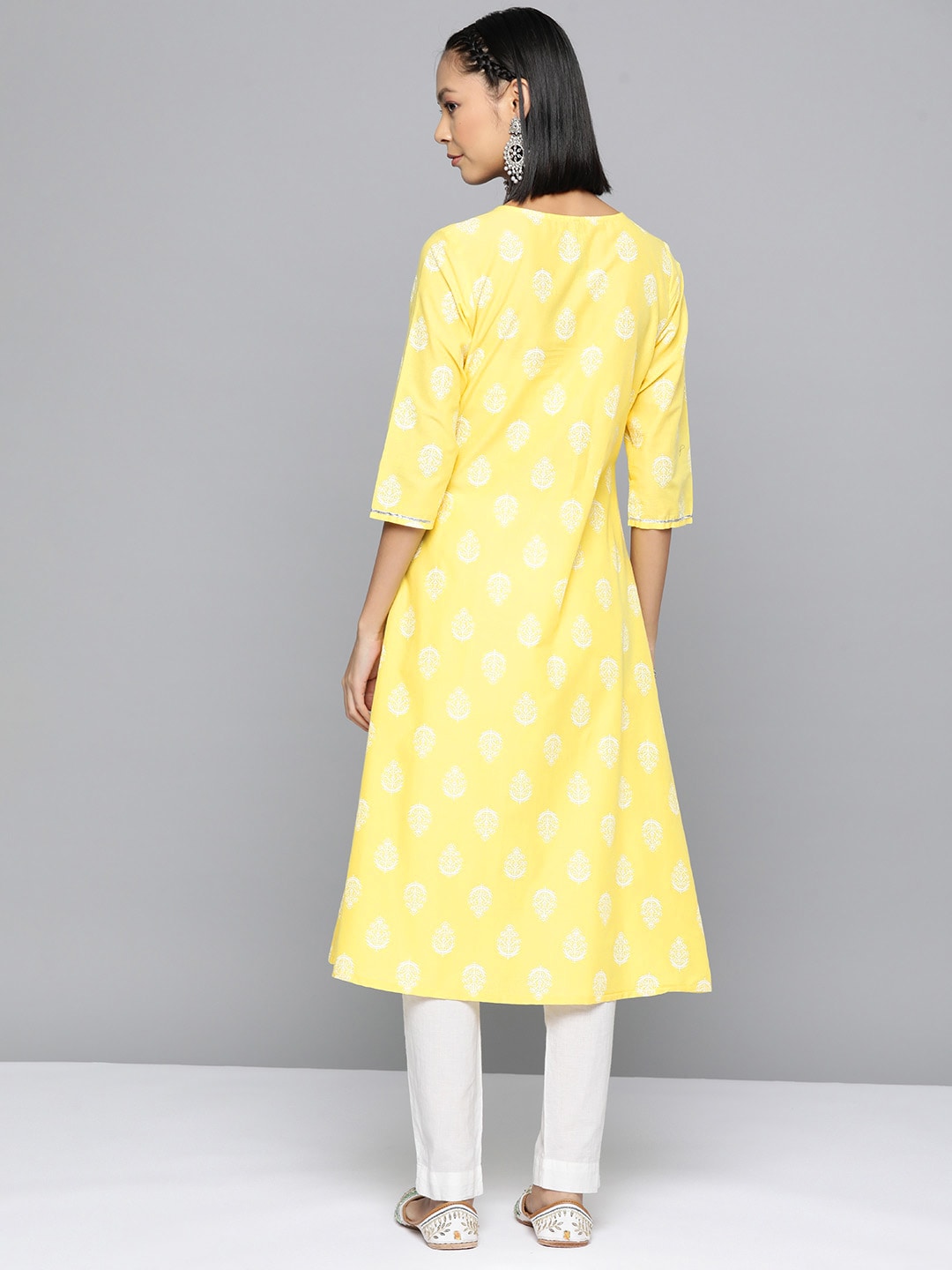 HERE&NOW Ethnic Motifs Printed A-Line Kurta | Grocsy