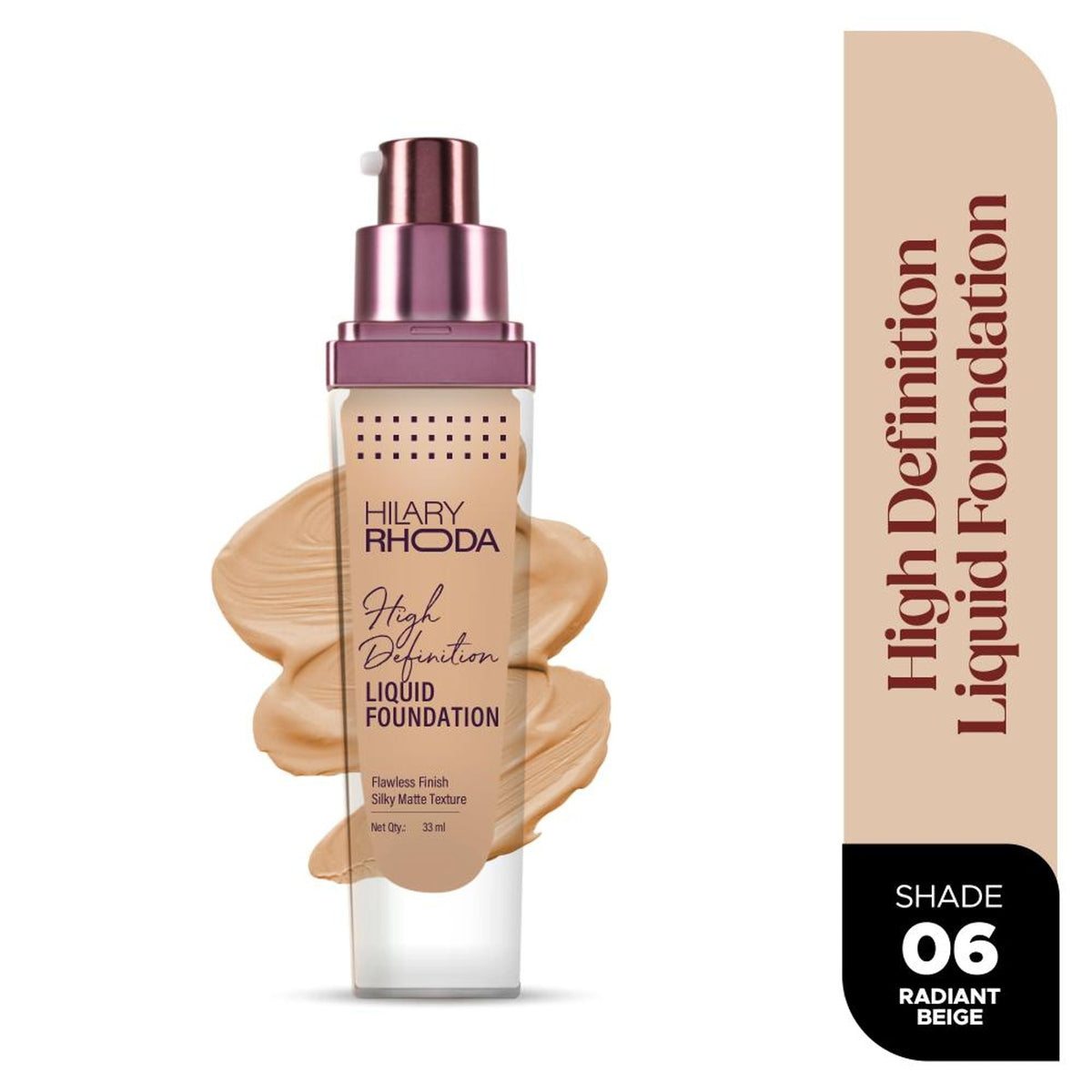 Hilary Rhoda Liquid High Definition Matte Foundation - Radiant Beige 06 | Grocsy