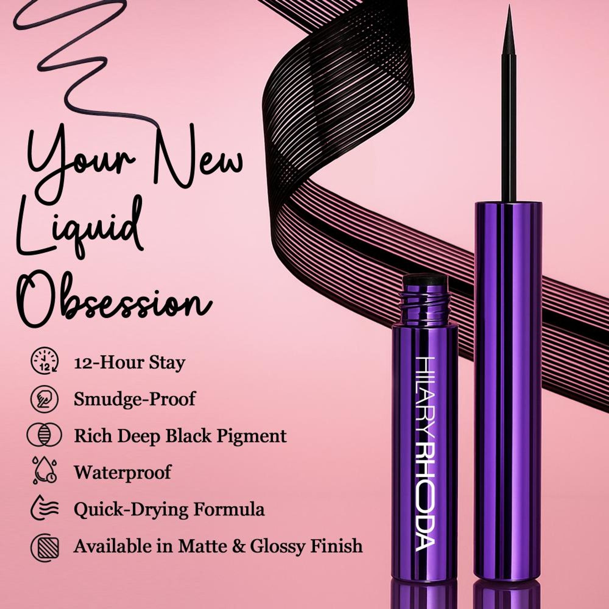 Hilary Rhoda Eye Callin' Liquid Waterproof Eyeliner - Matte 01 | Grocsy