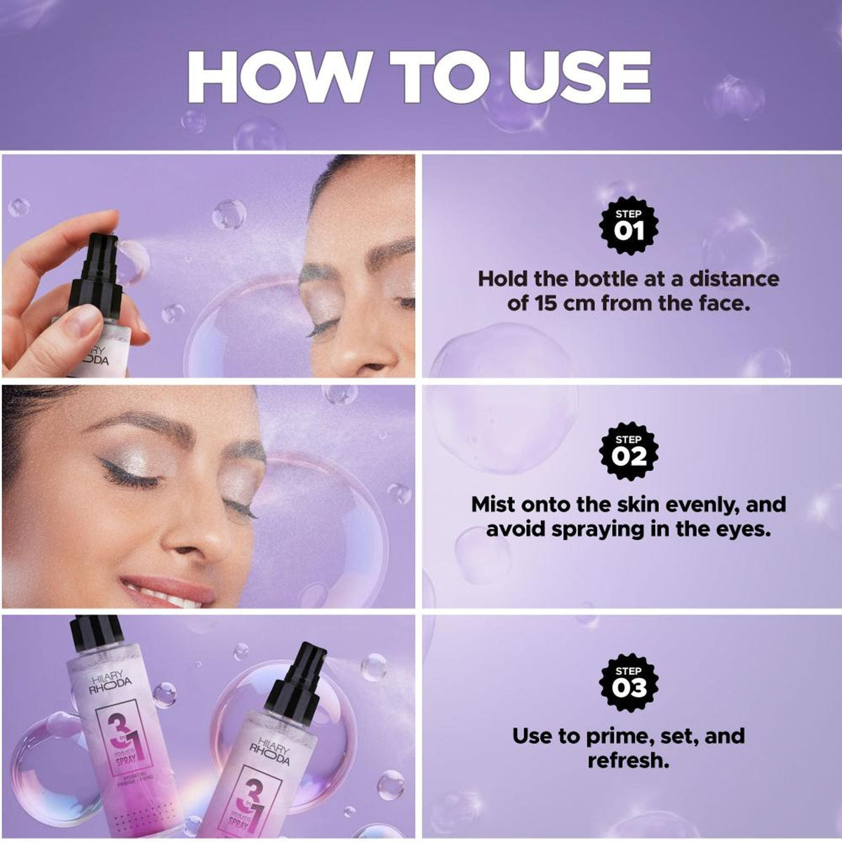 Hilary Rhoda 3 In 1 Primer Spray | Grocsy