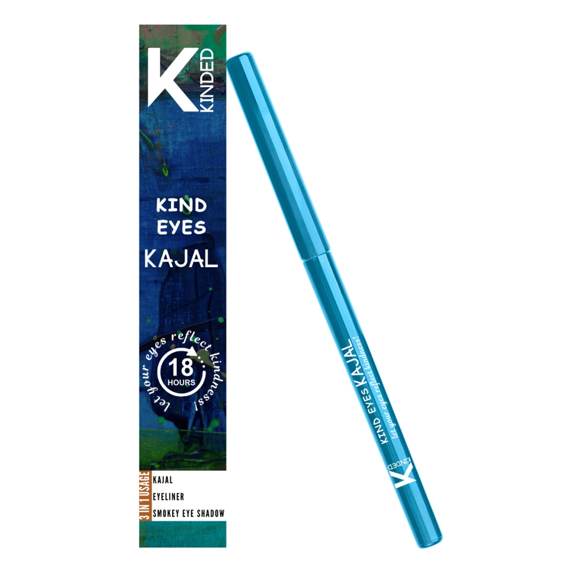 KINDED Kind Eyes Kajal 3 In 1 Kohl Kajal Eye Liner Smokey Eye Shadow - 03 Treasured Turquoise | Grocsy