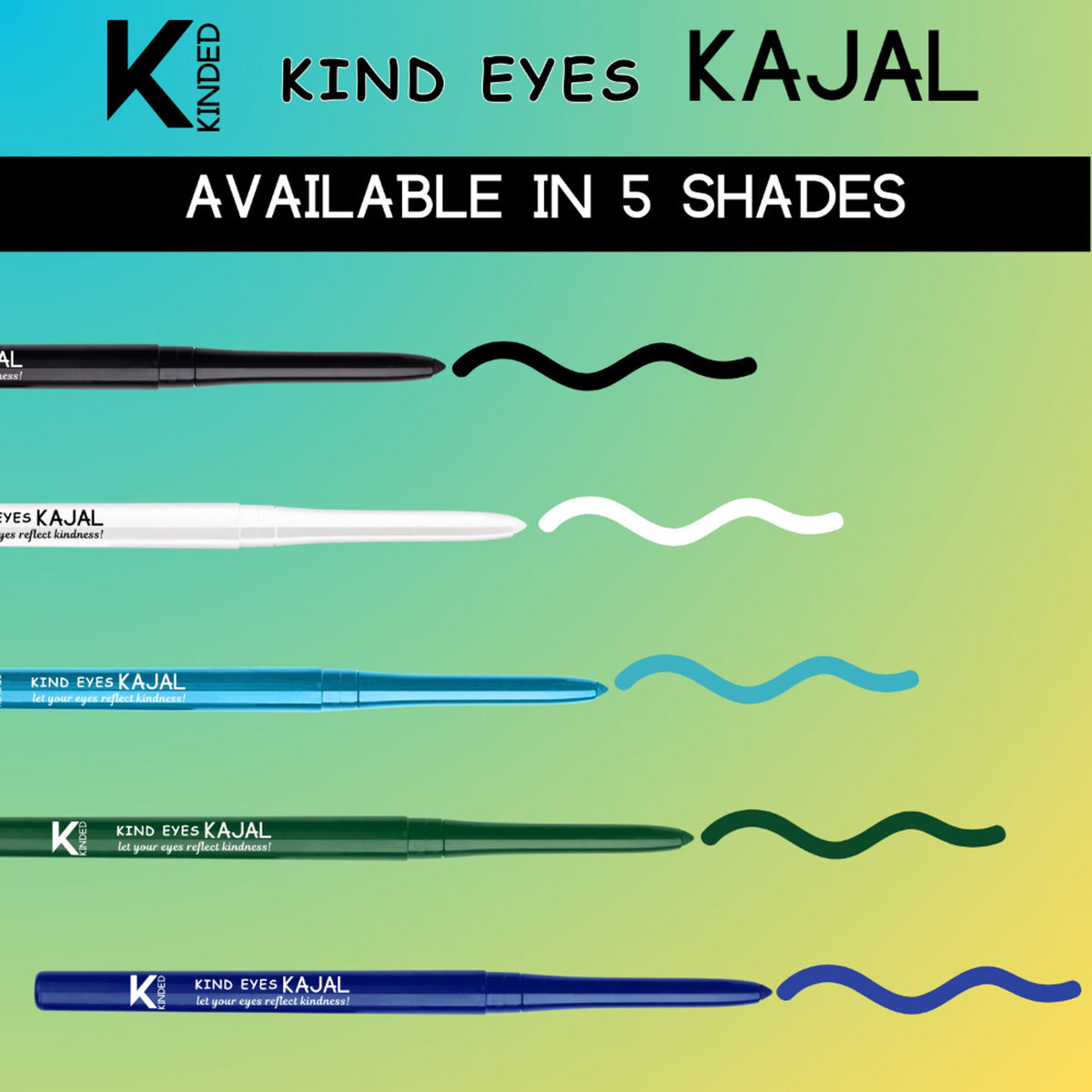 KINDED Kind Eyes Kajal 3 In 1 Kohl Kajal Eye Liner Smokey Eye Shadow - 03 Treasured Turquoise | Grocsy