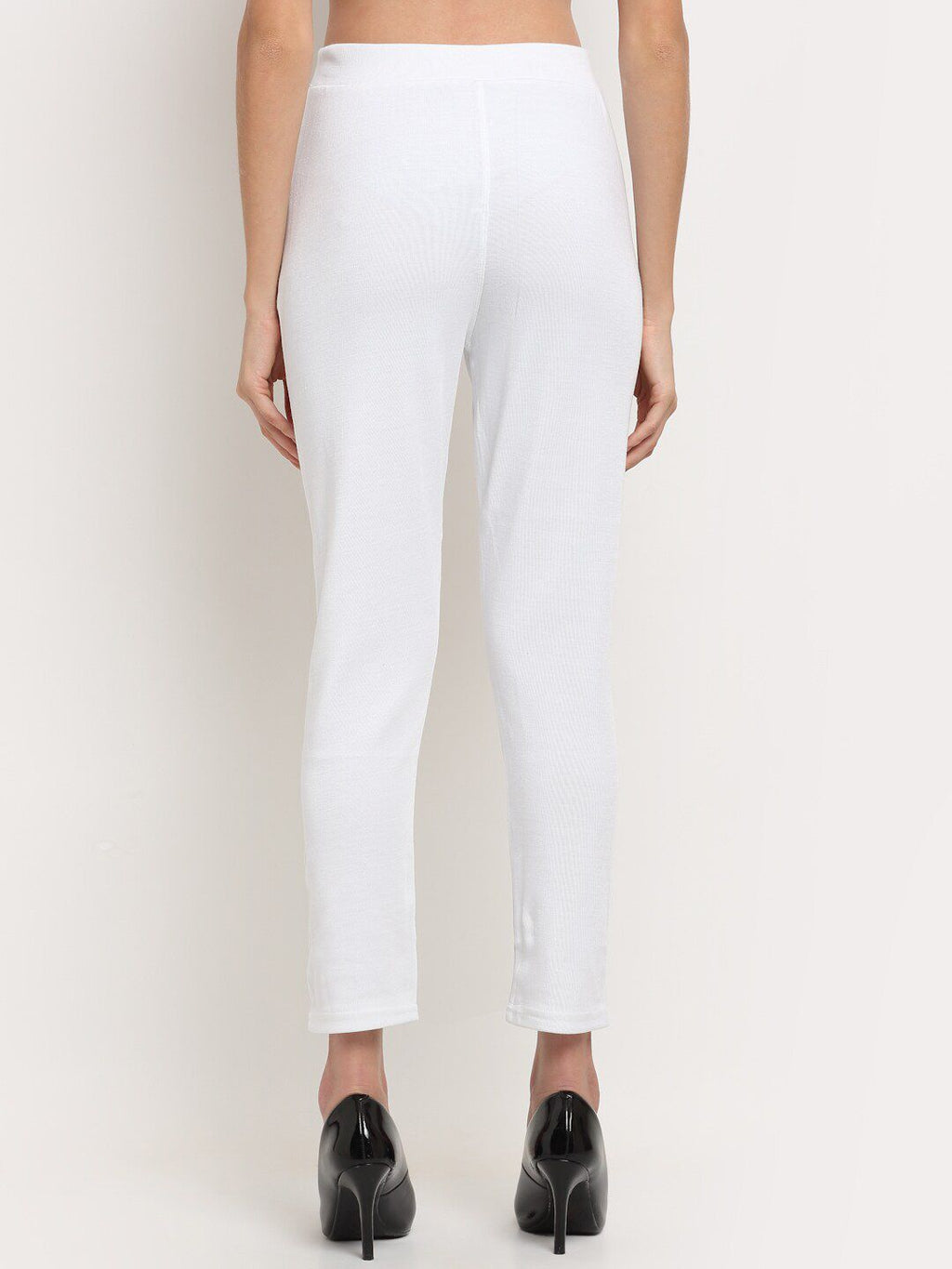 TAG 7 Women White Solid Ankle Length Leggings Pants | Grocsy