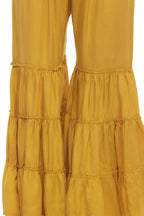 Mominos Fashion Reyon Cotton Mustard Palazzo | Grocsy