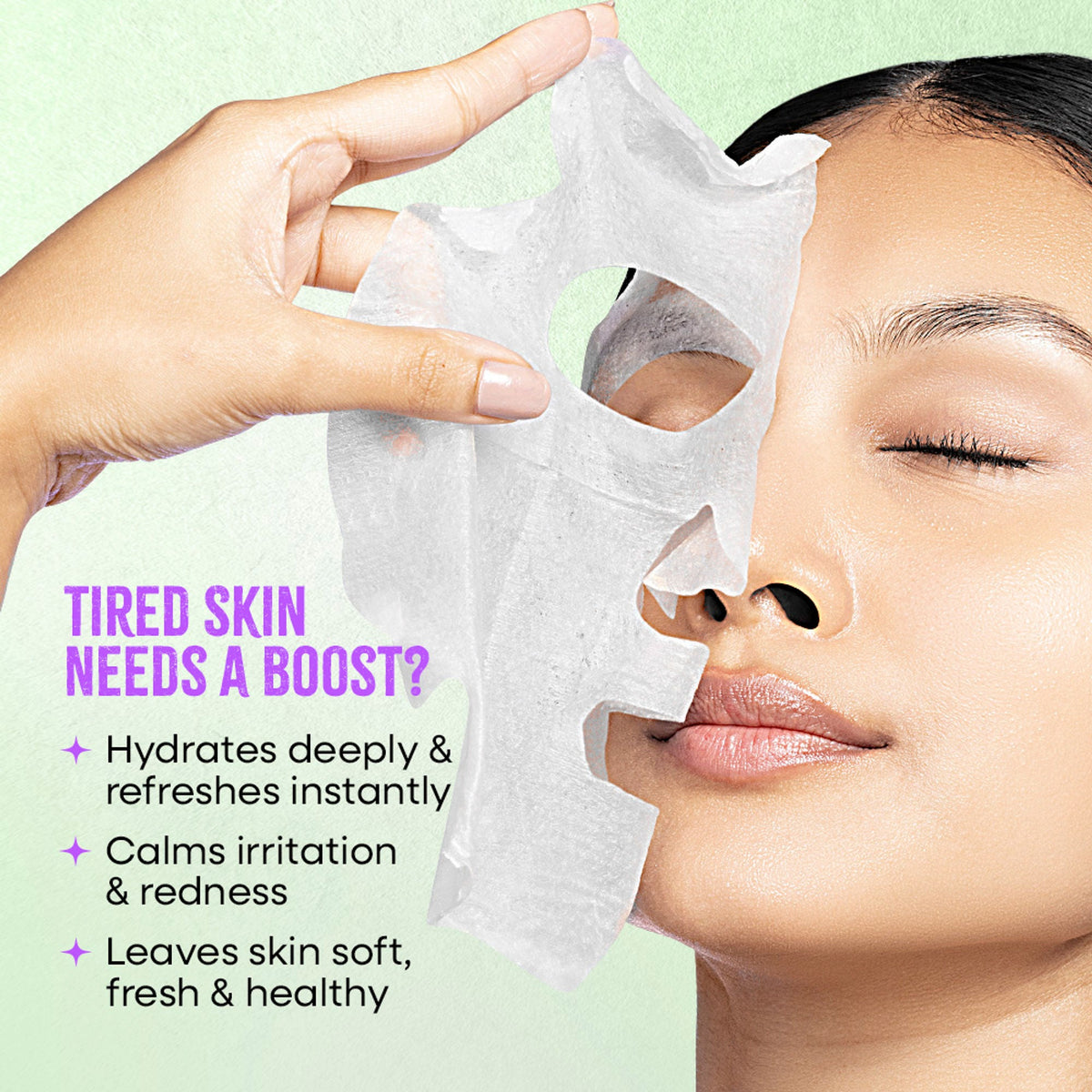 Nykaa Green Tea + Aloe Vera Sheet Mask For Hydrated Skin - Formulated in Korea - For All Skin Types - Green Tea + Aloe Vera | Grocsy