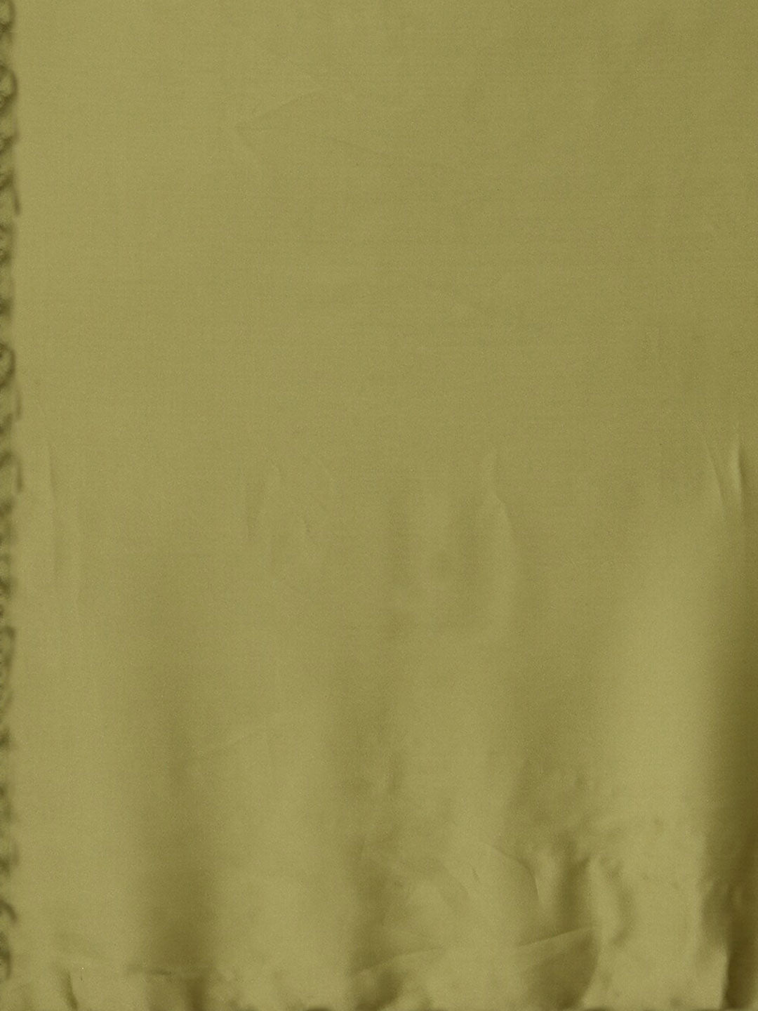 Sangria Olive Green Satin Saree With Beads Embelished Border | Grocsy
