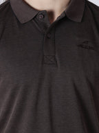 Alcis Men Brown Solid Polo Collar T-shirt | Grocsy