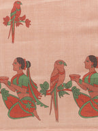 Saree Mall Peach-Coloured & Red Printed Saree | Grocsy