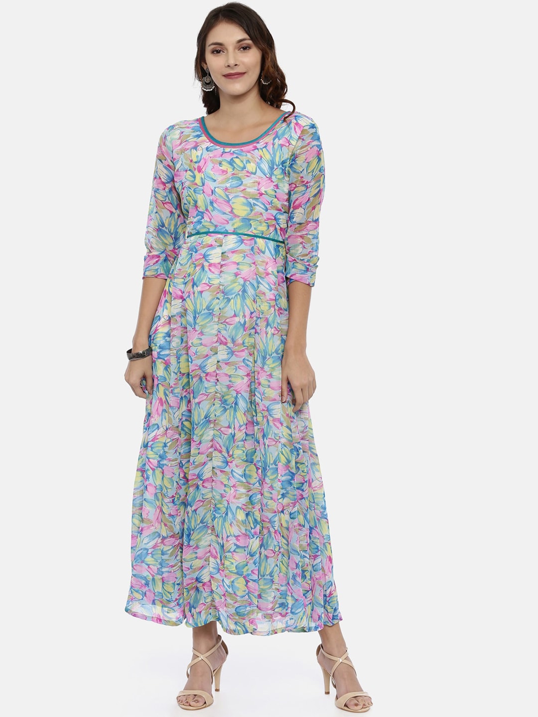 Souchii Multicoloured Printed Maxi Dress | Grocsy