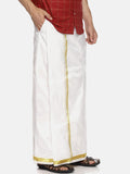 Sethukrishna White Solid Readymade Dhoti For Men | Grocsy
