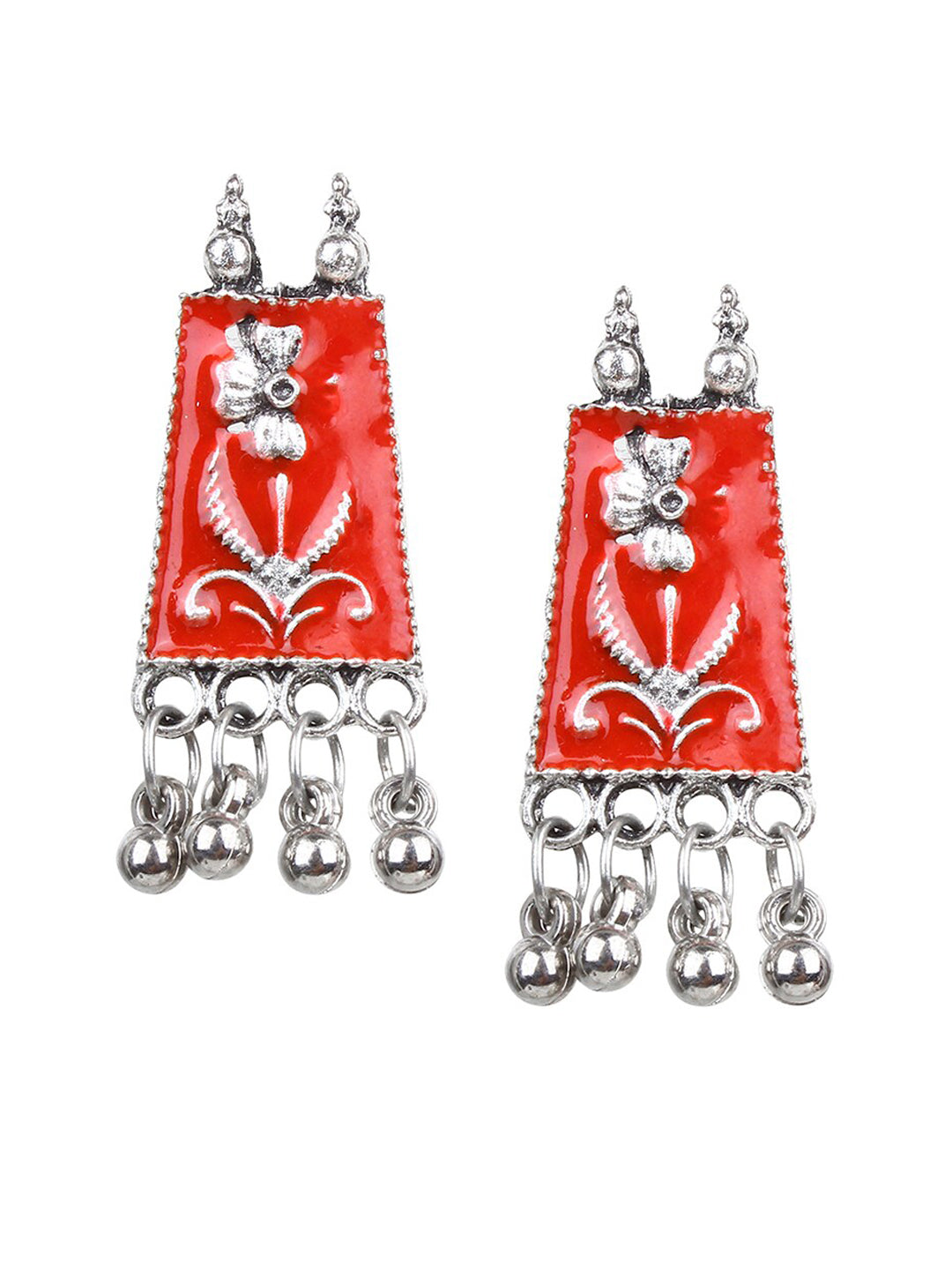 Cardinal Women Red Chocker Necklace & Earrings Jewellery Set | Grocsy