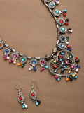 Cardinal Multi-Colored Heart Oxidised Long Jewellery Set | Grocsy