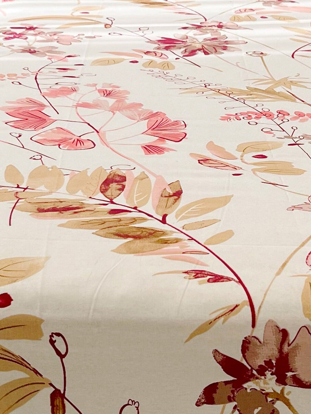 URBAN SPACE Serene White Floral Printed 200 TC Pure Cotton Bedsheet & Pillow Covers | Grocsy
