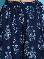 TAG 7 Plus Size Ethnic Motifs Block Printed Pure Cotton Flared Ethnic Palazzo | Grocsy