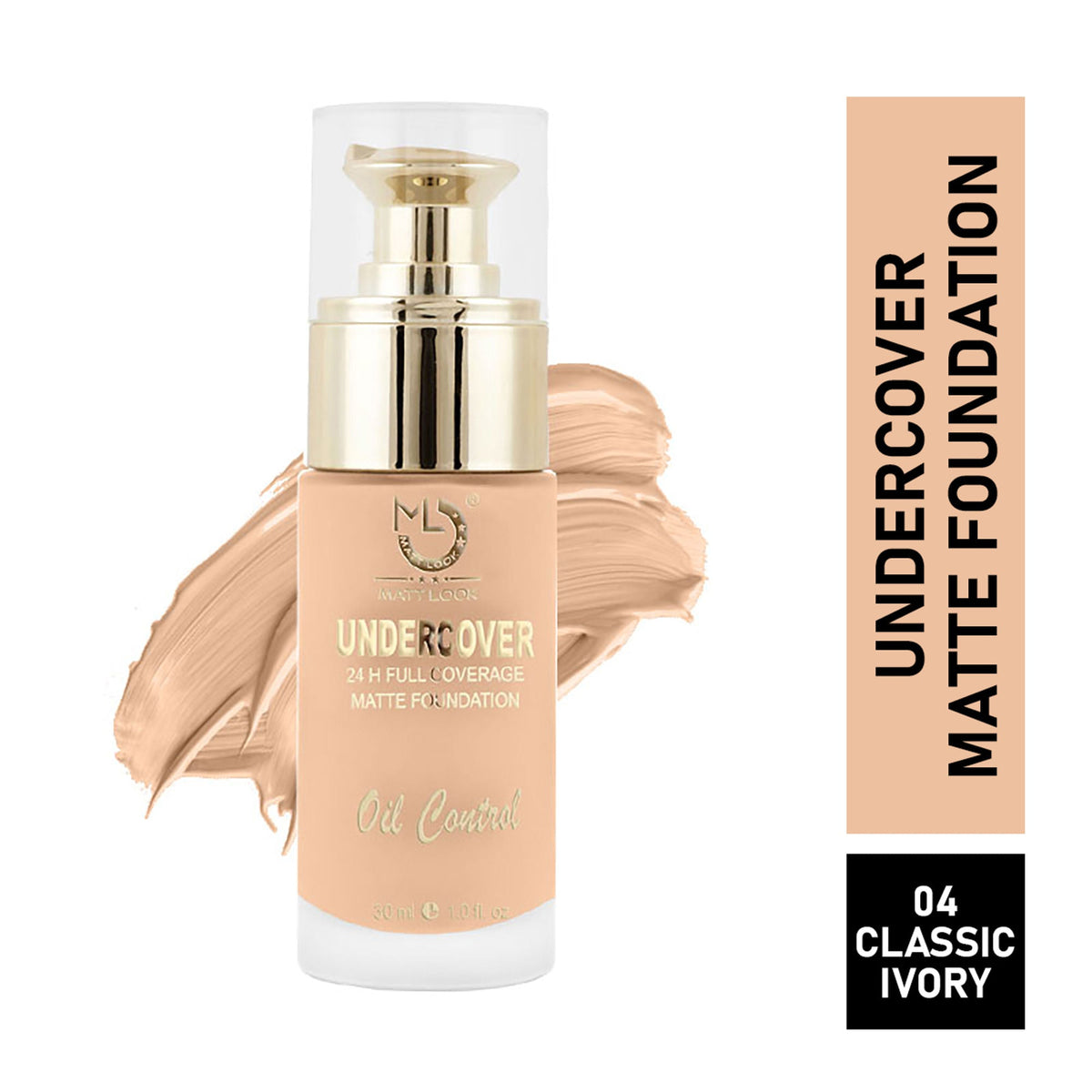 Matt Look Undercover 24Hr Full Coverage & Oil Control Matte Foundation - Classic Ivory | Grocsy