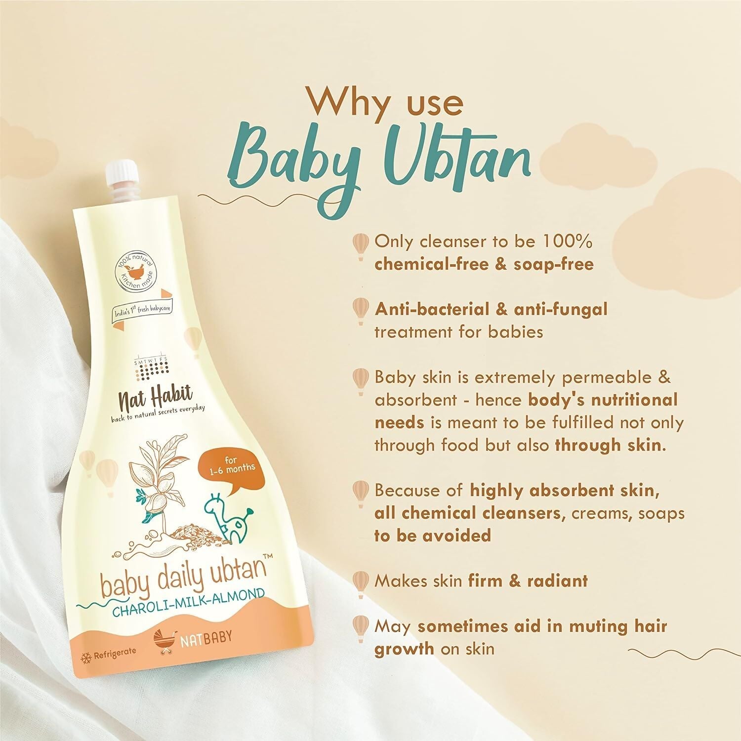Nat Habit Baby Daily Ubtan Body Wash | Grocsy