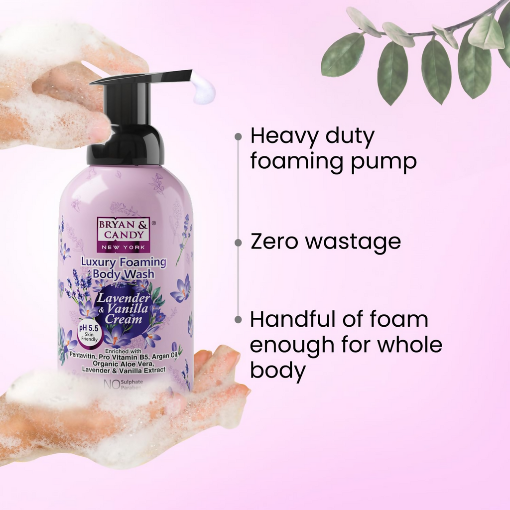 Bryan & Candy Luxury Foaming Body Wash - Lavender & Vanilla | Grocsy