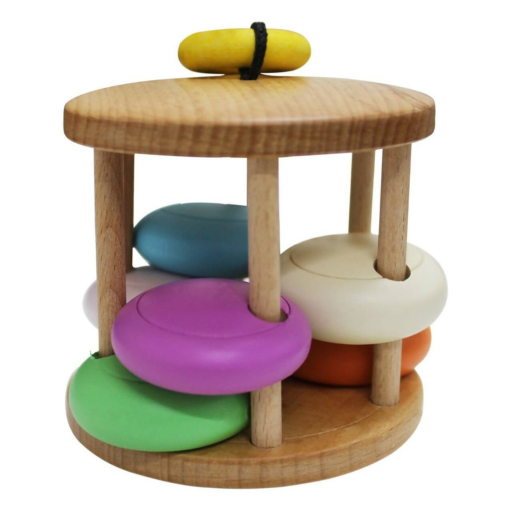 Matoyi Colorful Wooden Bell Rattle For Babies | Grocsy