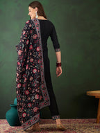 Sangria Floral Embroidered Sequinned Kurta with Trousers & Dupatta | Grocsy
