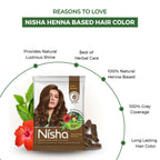 Nisha Henna Based Hair Colour for Women & Men Brown 4.0 (Pack of 10) | Grocsy