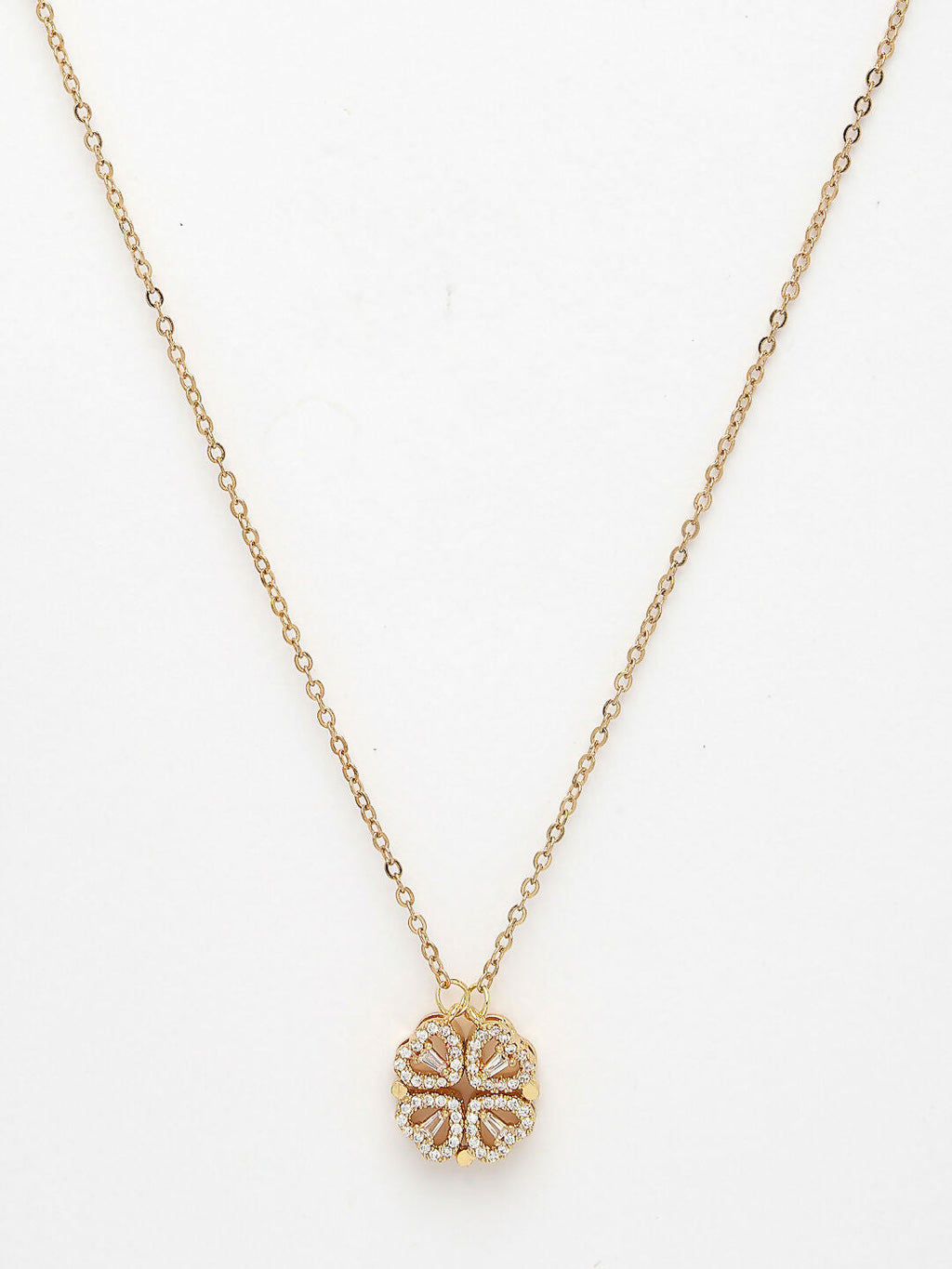 NVR Women's Rose Gold Heart Shape American Diamond Metal Chain | Grocsy