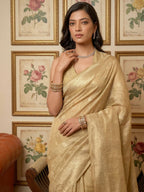 Shree Shyam Fashion Cream Tissue Silk Saree | Grocsy