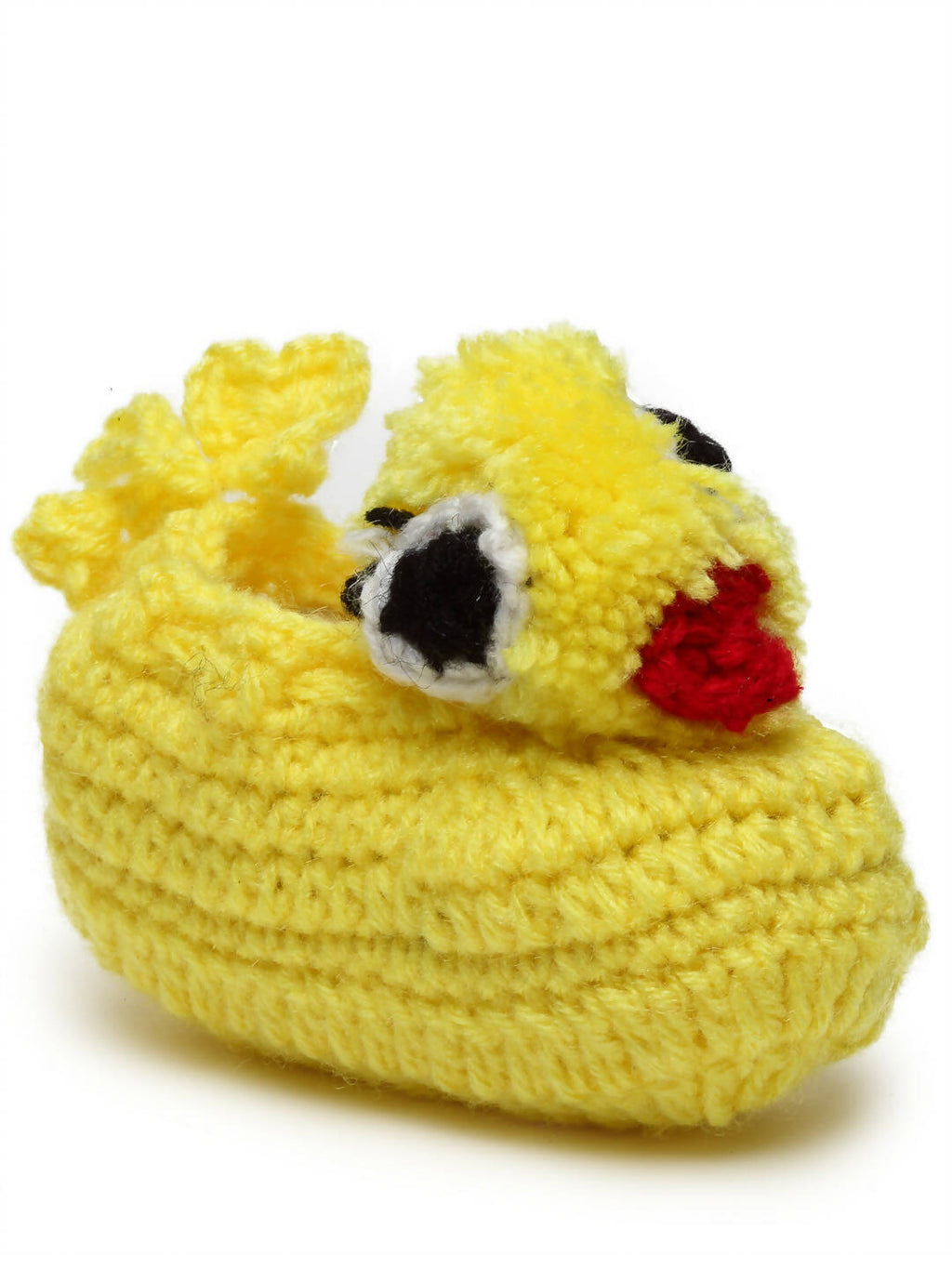 Chutput Kids Woollen Hand Knitted Duck Face Detailed Booties - Yellow | Grocsy