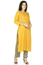 Joban Fashion Mustard Cotton Rayon Kurta Set | Grocsy