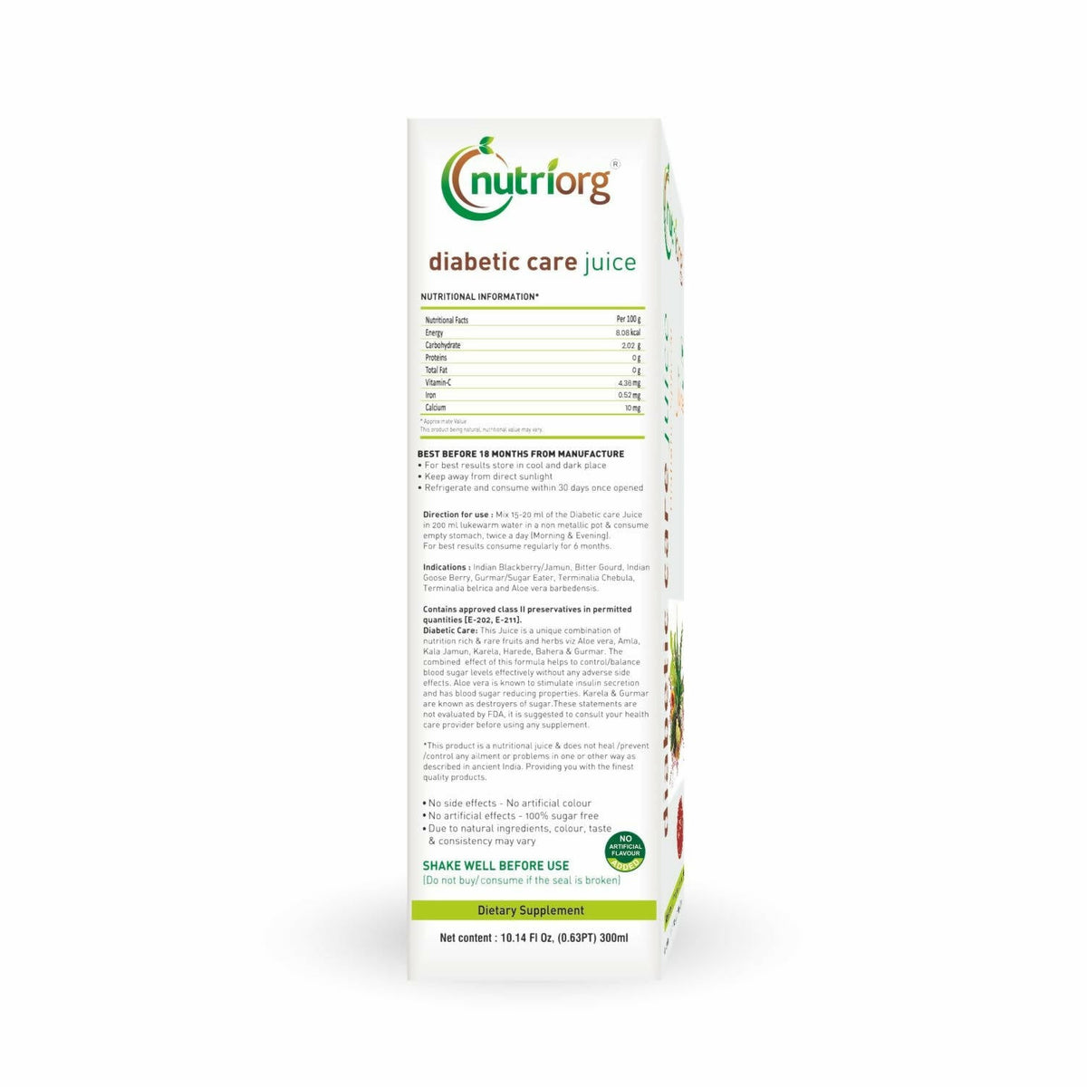 Nutriorg Diabetic Care Juice | Grocsy