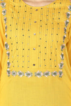Joban Fashion Mustard Cotton Rayon Kurta Set | Grocsy